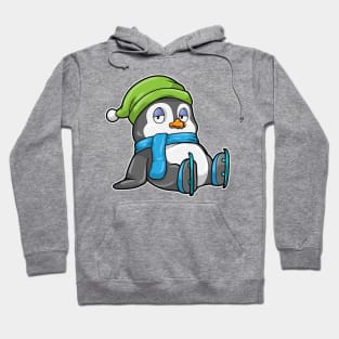 Penguin at Ice skating with Hat Hoodie